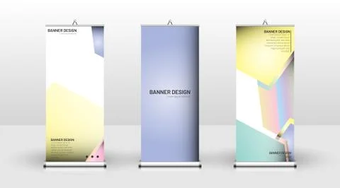 Vertical banner template design. can be used for brochures, covers, publicati Stock Illustration