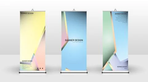 Vertical banner template design. can be used for brochures, covers, publicati Stock Illustration