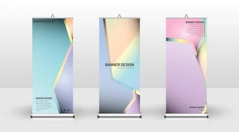 Vertical banner template design. can be used for brochures, covers, publicati Stock Illustration