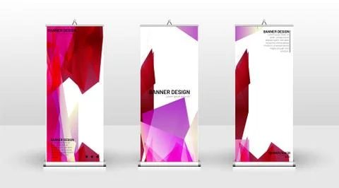 Vertical banner template design. can be used for brochures, covers, publicati Stock Illustration