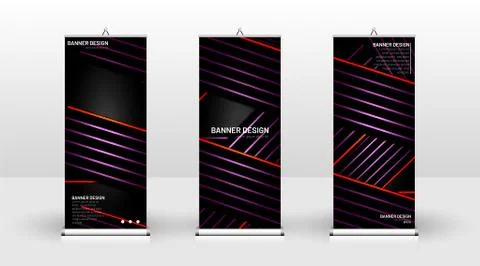 Vertical banner template design. can be used for brochures, covers, publicati Stock Illustration