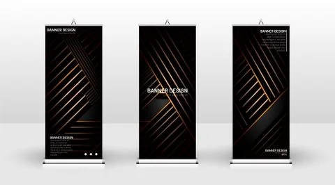 Vertical banner template design. can be used for brochures, covers, publicati Illustrazione stock