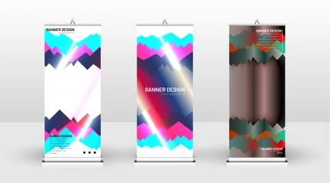 Vertical banner template design. can be used for brochures, covers, publicati Stock Illustration