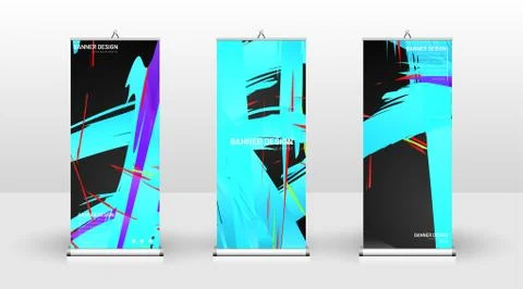 Vertical banner template design. can be used for brochures, covers, publicati Stock Illustration
