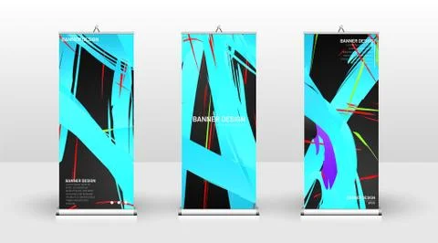 Vertical banner template design. can be used for brochures, covers, publicati Stock Illustration