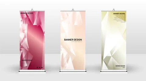 Vertical banner template design. can be used for brochures, covers, publicati Stock Illustration