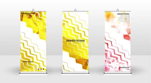 Vertical banner template design. can be used for brochures, covers, publicati Stock Illustration