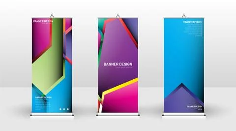 Vertical banner template design. can be used for brochures, covers, publicati Illustrazione stock