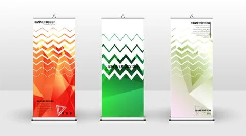 Vertical banner template design. can be used for brochures, covers, publicati Stock Illustration