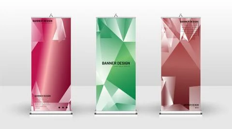 Vertical banner template design. can be used for brochures, covers, publicati Stock Illustration