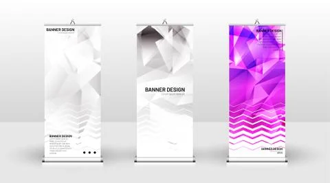 Vertical banner template design. can be used for brochures, covers, publicati Stock Illustration