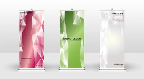 Vertical banner template design. can be used for brochures, covers, publicati Stock Illustration