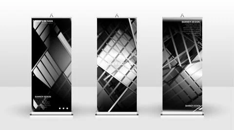 Vertical banner template design. can be used for brochures, covers, publicati Stock Illustration