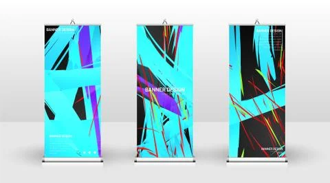 Vertical banner template design. can be used for brochures, covers, publicati Illustrazione stock