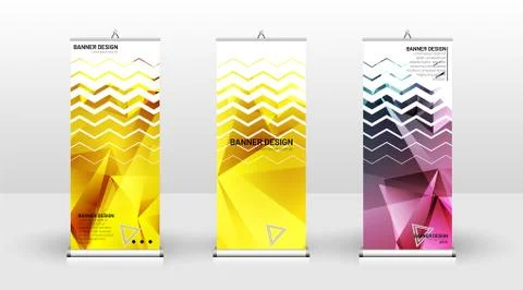Vertical banner template design. can be used for brochures, covers, publicati Illustrazione stock