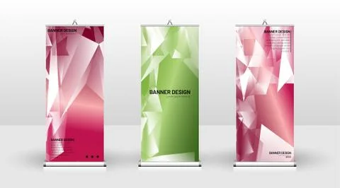 Vertical banner template design. can be used for brochures, covers, publicati Stock Illustration