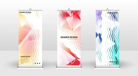 Vertical banner template design. can be used for brochures, covers, publicati Stock Illustration
