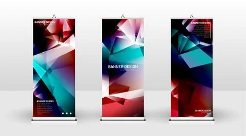 Vertical banner template design. can be used for brochures, covers, publicati Stock Illustration