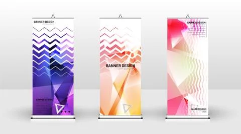 Vertical banner template design. can be used for brochures, covers, publicati Illustrazione stock