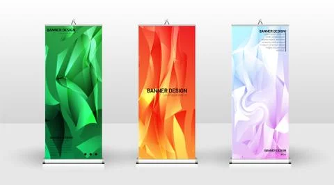Vertical banner template design. can be used for brochures, covers, publicati Stock Illustration