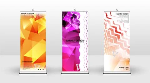Vertical banner template design. can be used for brochures, covers, publicati Stock Illustration