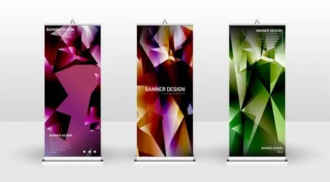 Vertical banner template design. can be used for brochures, covers, publicati Illustrazione stock
