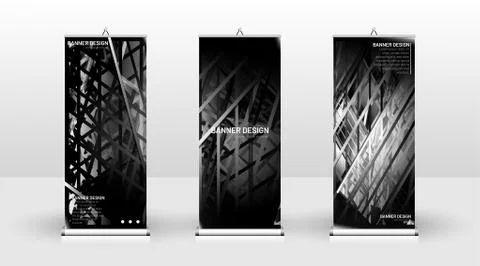 Vertical banner template design. can be used for brochures, covers, publicati Stock Illustration