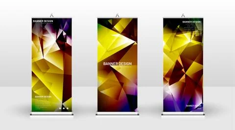 Vertical banner template design. can be used for brochures, covers, publicati Stock Illustration