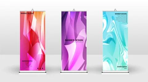 Vertical banner template design. can be used for brochures, covers, publicati Stock Illustration
