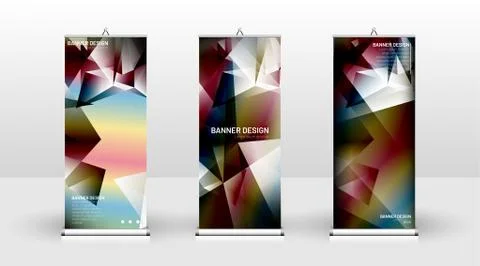 Vertical banner template design. can be used for brochures, covers, publicati Stock Illustration