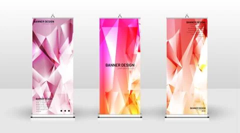 Vertical banner template design. can be used for brochures, covers, publicati Stock Illustration
