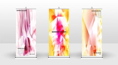 Vertical banner template design. can be used for brochures, covers, publicati Stock Illustration