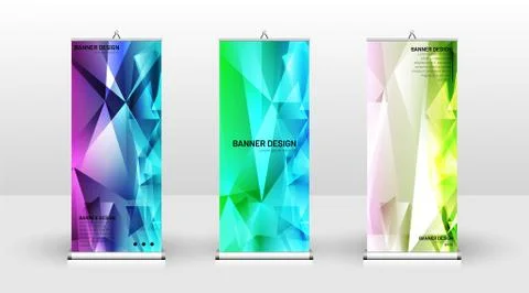 Vertical banner template design. can be used for brochures, covers, publicati Stock Illustration