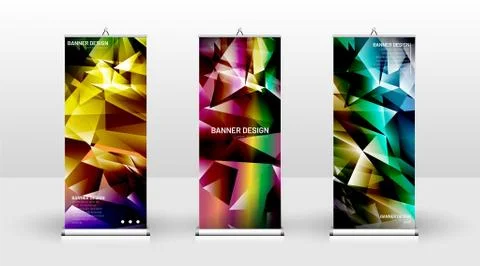 Vertical banner template design. can be used for brochures, covers, publicati Stock Illustration