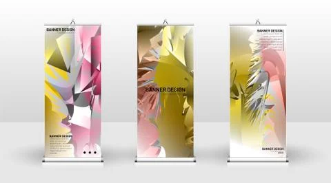 Vertical banner template design. can be used for brochures, covers, publicati Stock Illustration
