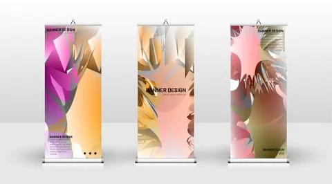 Vertical banner template design. can be used for brochures, covers, publicati Stock Illustration