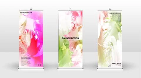 Vertical banner template design. can be used for brochures, covers, publicati Stock Illustration