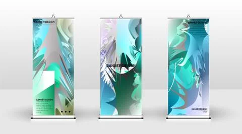 Vertical banner template design. can be used for brochures, covers, publicati Illustrazione stock
