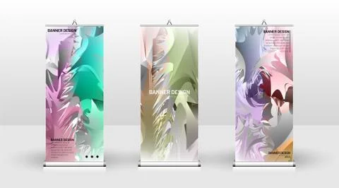 Vertical banner template design. can be used for brochures, covers, publicati Stock Illustration