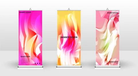 Vertical banner template design. can be used for brochures, covers, publicati Stock Illustration