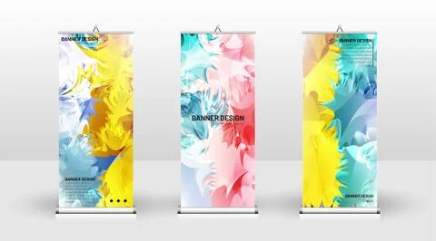 Vertical banner template design. can be used for brochures, covers, publicati Illustrazione stock