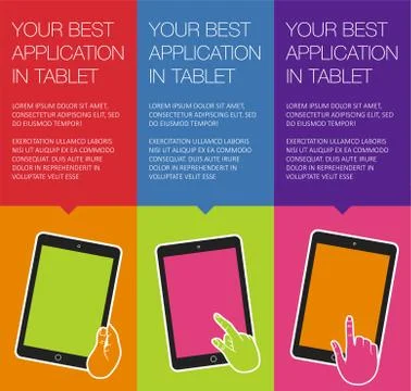 Vertical banner with touch screen Stock Illustration