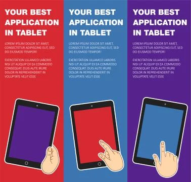 Vertical banner with touch screen Stock Illustration