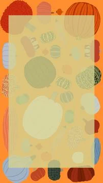 Vertical banner with types of winter squash 스톡 일러스트
