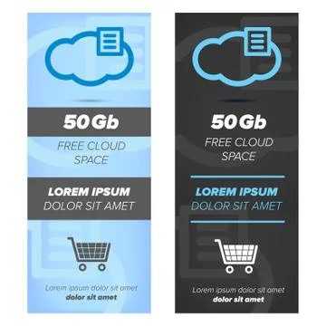 Vertical banners for cloud service Stock Illustration