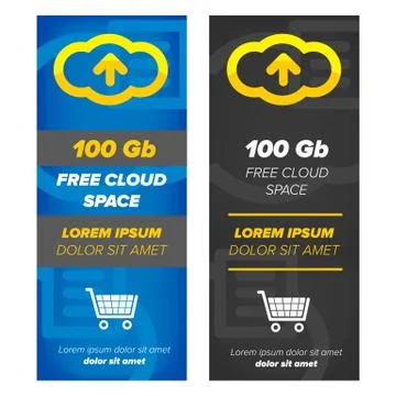 Vertical banners for cloud service Stock Illustration