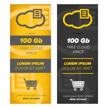 Vertical banners for cloud service Stock Illustration