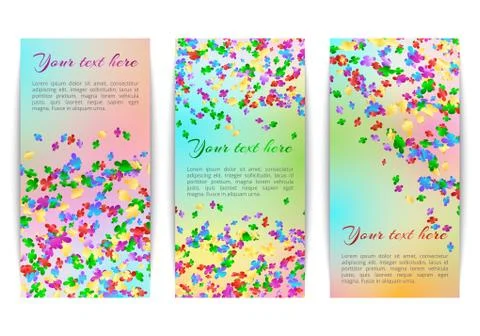 Vertical banners with confetti Stock Illustration