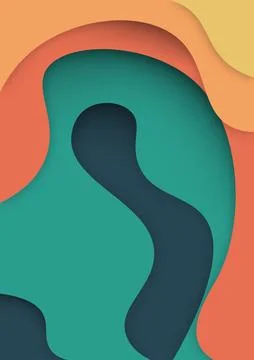 Vertical banners paper cut waves abstract background. Stock Illustration