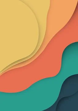 Vertical banners paper cut waves abstract background. Stock Illustration